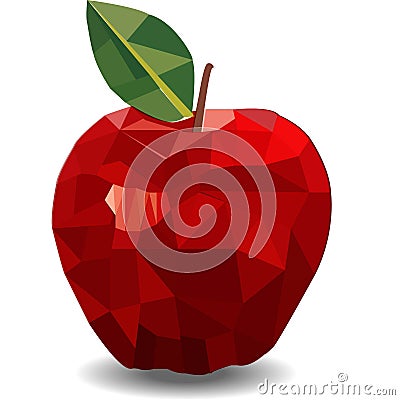 Vector apple, abstraction. Still life from fruit.triangle, , sign, symbol, illustration, geometric, design, color, red, abst Stock Photo