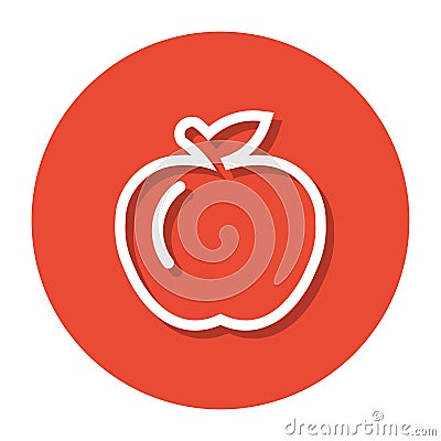 Vector Apple Within A Circle Line Icon Vector Illustration