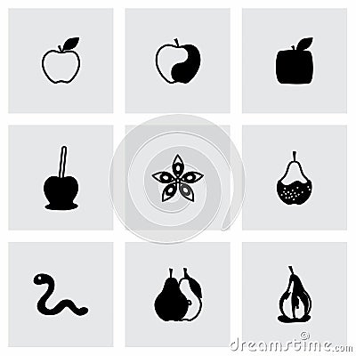 Vector Apple and pear icon set Vector Illustration