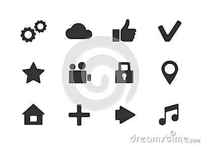 Vector apps icon set over white background Vector Illustration