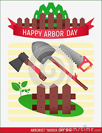Vector. Arborist Arbor day #14 Vector Illustration