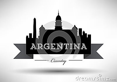 Vector Argentina Skyline Design Stock Photo