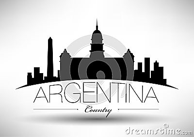 Vector Argentina Skyline Design Stock Photo