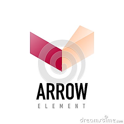 Vector arrow geometric design logo Vector Illustration