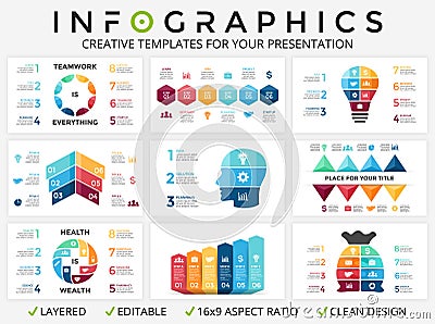 Vector arrows infographic, cycle diagram, graph, presentation chart. Business concept with options, parts, steps Vector Illustration