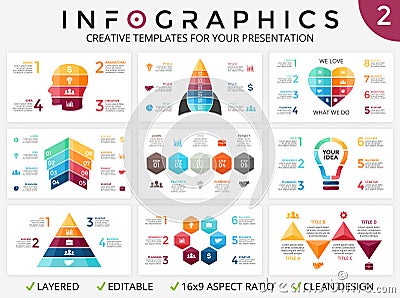 Vector arrows infographic, cycle diagram, progress graph, presentation chart. Vector Illustration