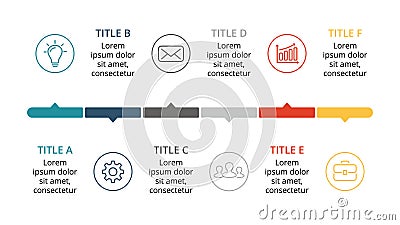 Vector arrows infographic, diagram chart, graph presentation. Business template with options, parts, steps, processes Vector Illustration