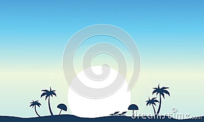 Vector art of beach landscape silhouette Vector Illustration