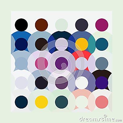 Vector art, diverse crowd abstract pattern, society and community concept. Vector Illustration