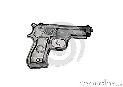 Vector art illustration black gun clipart Cartoon Illustration