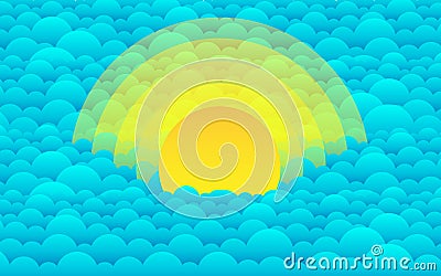 Sunset in the sea or clouds. Abstract vector picture Vector Illustration