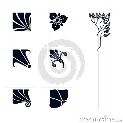 Vector art nouveau elements. Vector Illustration