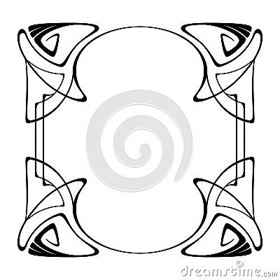 Vector art nouveau frame. Vector Illustration