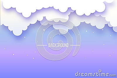 Vector art of overlapping clouds above the sky cartooned reaction. Vector Illustration