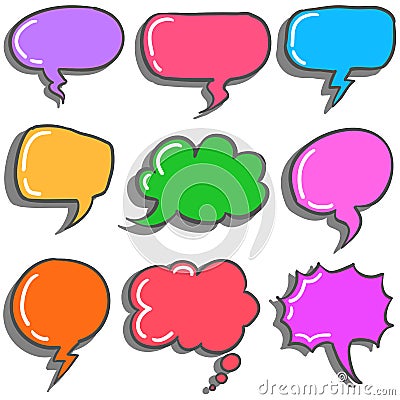 Vector art of text balloon colorful Vector Illustration