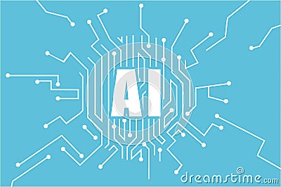 Vector of artificial intelligence logo. Machine learning concept Vector Illustration