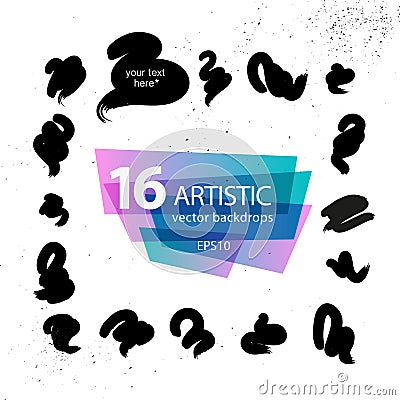 Vector artistic backdrops on white background. Vector Illustration