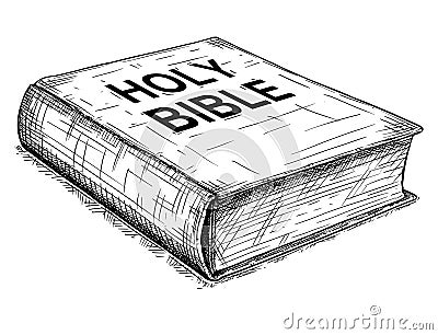 Vector Artistic Drawing Illustration of Book of Holy Bible Vector Illustration