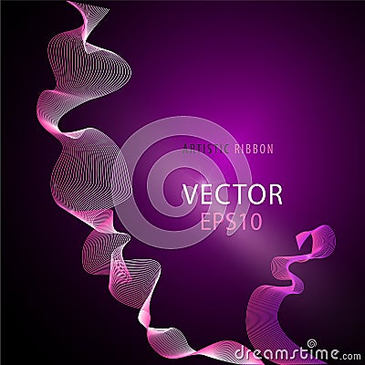 Vector artistic fractal ribbon design. Vector Illustration