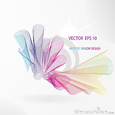Vector artistic fractal ribbon design. Vector Illustration