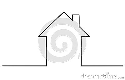 Vector Artistic Drawing Illustration of Simple Family House Silhouette Vector Illustration