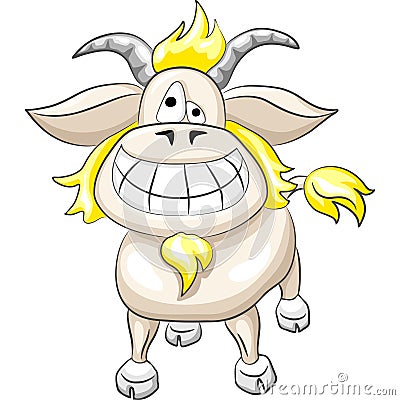 vector Ð¡artoon funny goat smile Vector Illustration