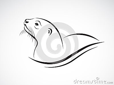 Vector of Asian Otter, Aonyx cinerea or Oriental Small-clawed Ot Vector Illustration