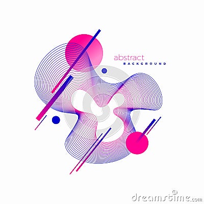 Astract design. Avant-garde style abstract illustration with guilloche waveform element. Vector Illustration