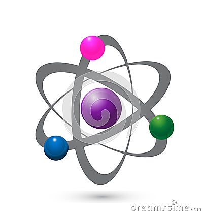 Vector of atom molecular electron Vector Illustration