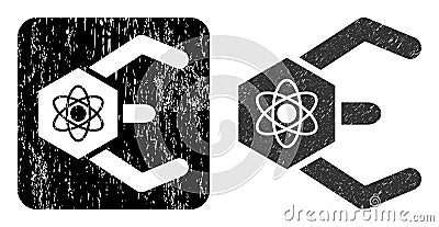 Rubber Atomic Bot Stencil Stamp Vector Illustration