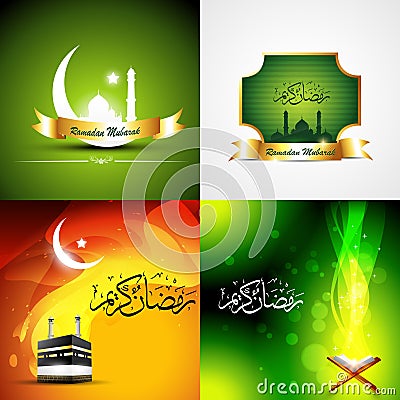 Vector attractive set of ramadan kareem background Vector Illustration