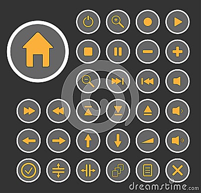 audio button music icon symbol play web player record sound design vector volume interface media internet sign multimedia video Vector Illustration