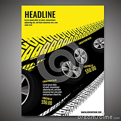 Grunge Tire Poster Vector Illustration