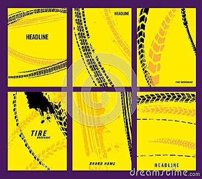 Tire Brochure Set 011 Vector Illustration