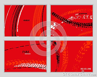 Tire Brochure Set 012 Vector Illustration