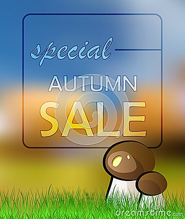 Vector autumn card sale Vector Illustration