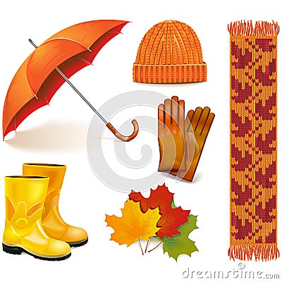 Vector Autumn Icons Vector Illustration