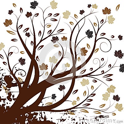 Vector autumn tree design Vector Illustration