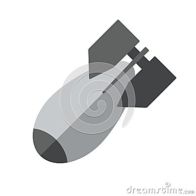 Vector aviation bomb in flat design. Isolated on white background. Stock Illustration Vector Illustration