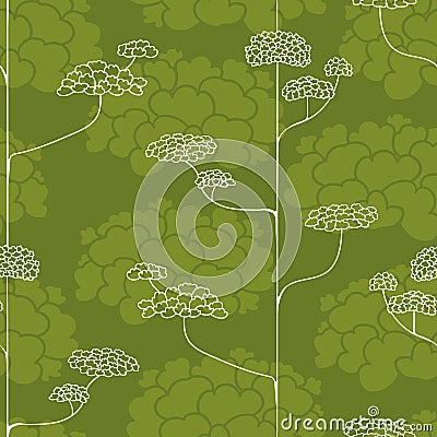 Vector avocado green seamless pattern background: The Beautiful Tree. Vector Illustration