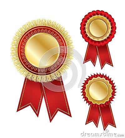 Vector award badge with ribbon Vector Illustration