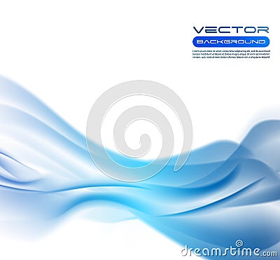 Vector awesome abstract blue waves on white background Vector Illustration