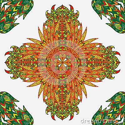 Vector aztec geometric seamless pattern. Background with a Latin American ornament Vector Illustration