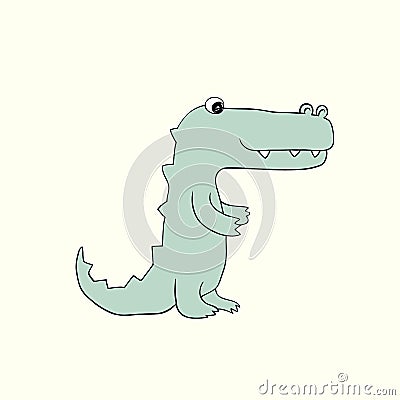 Vector baby croc. Cartoon illustration Cartoon Illustration