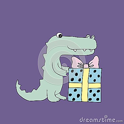 Vector baby croc. Cartoon illustration Cartoon Illustration