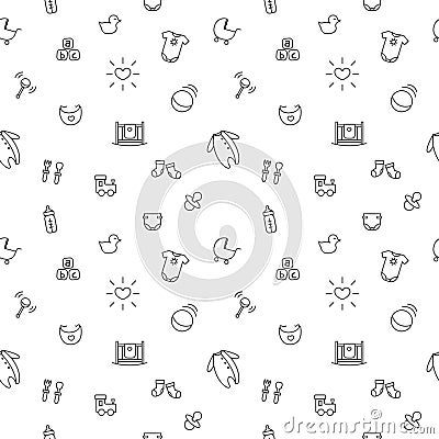 Vector baby or pregnancy seamless pattern. Newborn Vector Illustration