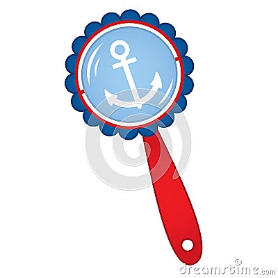 Vector Baby Rattle in Nautical Style Vector Illustration