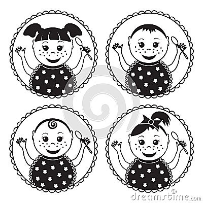 Vector baby with a spoon Vector Illustration
