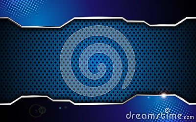 Vector background abstract chromium frame on steel texture Vector Illustration