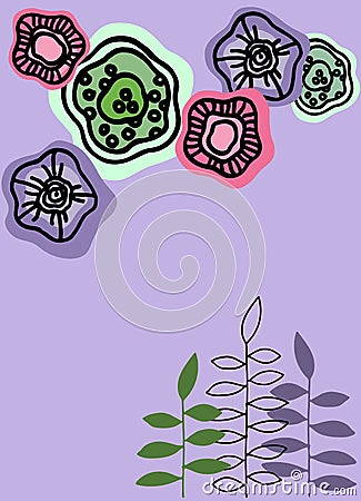 Vector background with abstract flowers. Template for presentation, banner, flyer, invitation, form, notepaper Vector Illustration